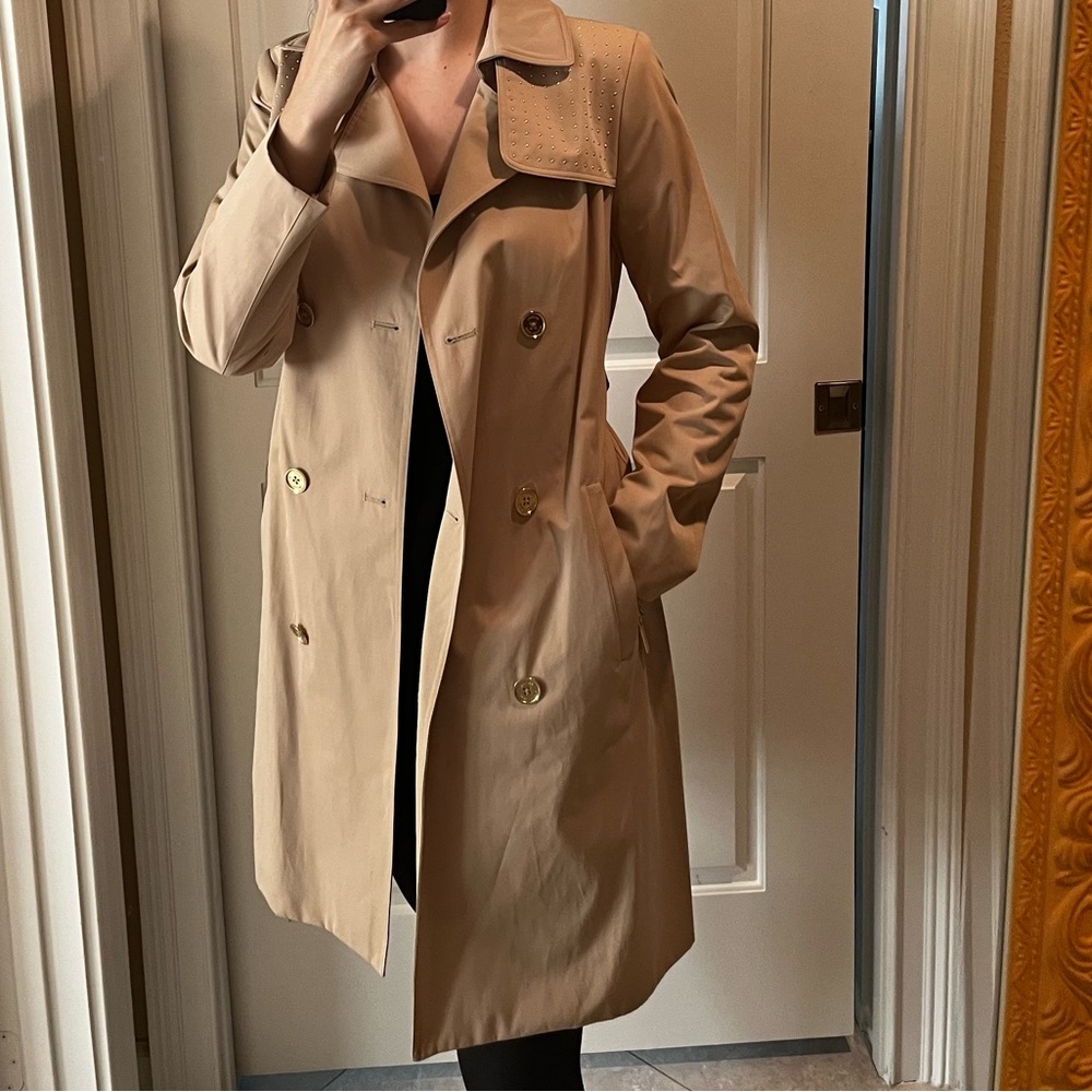 Michael by Michael Kors gold embossed trench